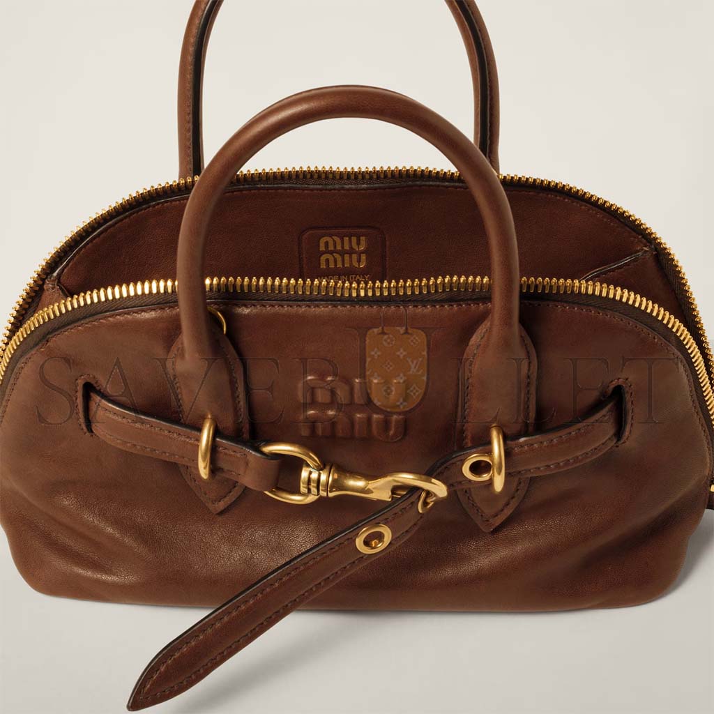 MIU MIU AVENTURE NAPPA LEATHER TOP-HANDLE BAG 5BB169 (28*16.5*10cm) MIU MIU AVENTURE NAPPA LEATHER TOP-HANDLE BAG 5BB169 (28*16.5*10cm)